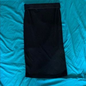 Black rib pencil skirt